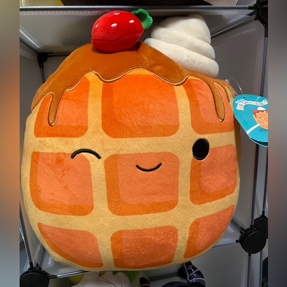 Squishmallows Other - Weaver the Waffle Squishmallow 12" NWT w/ Strawberry Squish date 06-28-2023